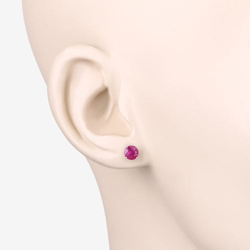 0.86 Carat Genuine Ruby 10K White Gold Earrings