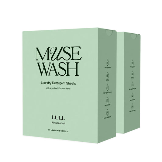 MUSEWASH Laundry Detergent Sheets, LULL - unscented (100 Loads, 2 Boxes)