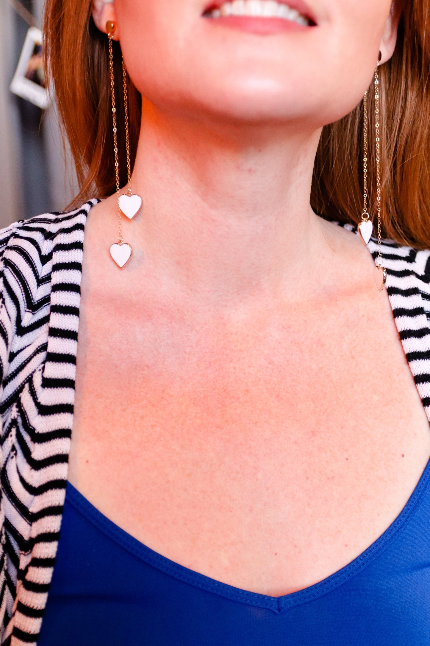 Single Hearted Girl White Heart Earrings | Gold Filled