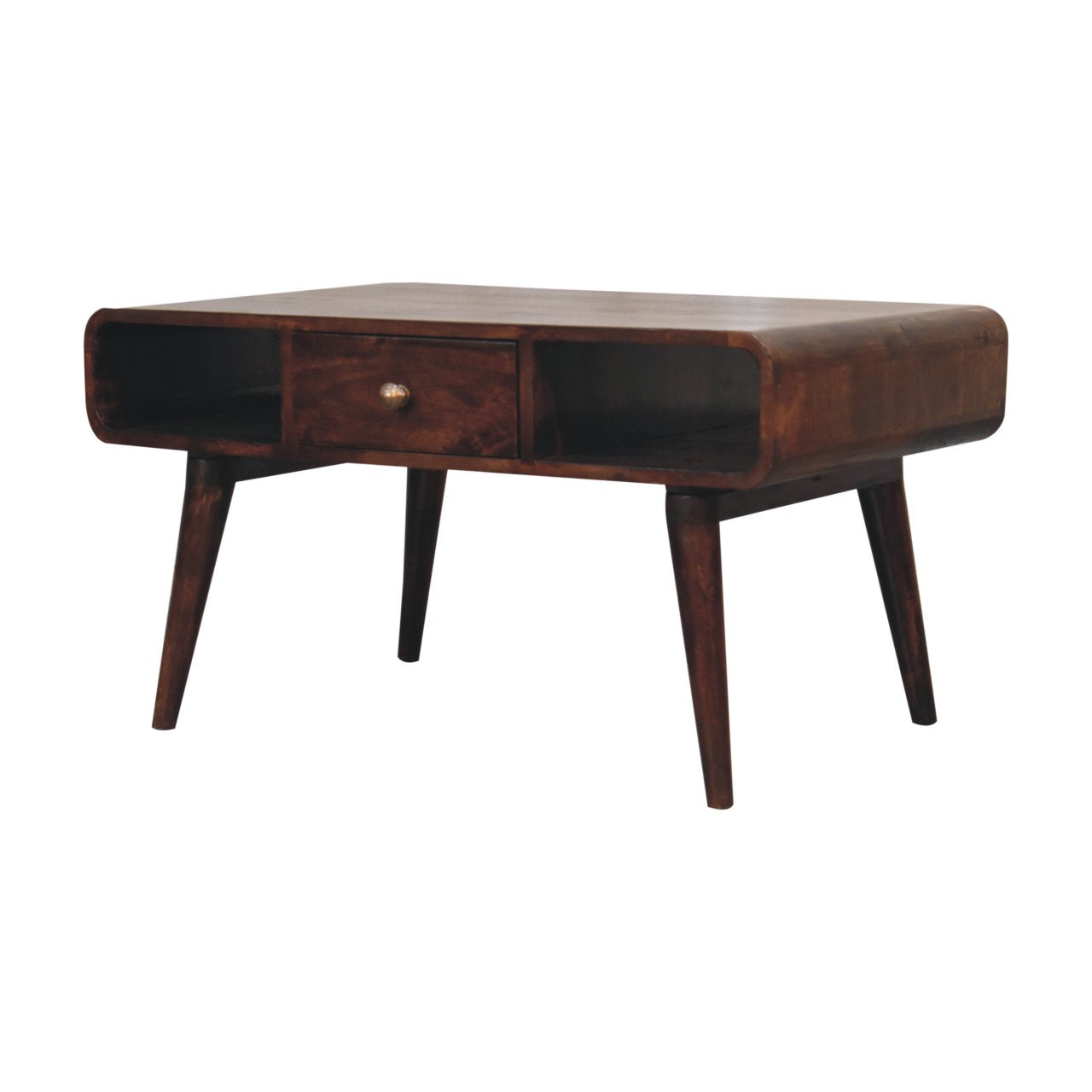 Solid Wood Curved California Walnut Coffee Table