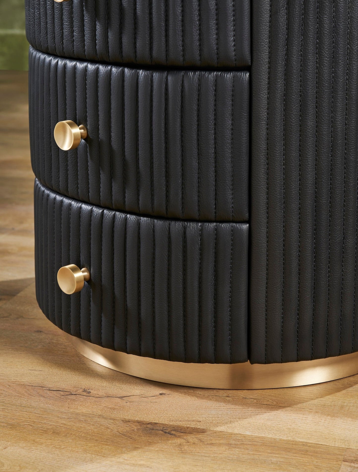 Stanford Round Leather Side Table