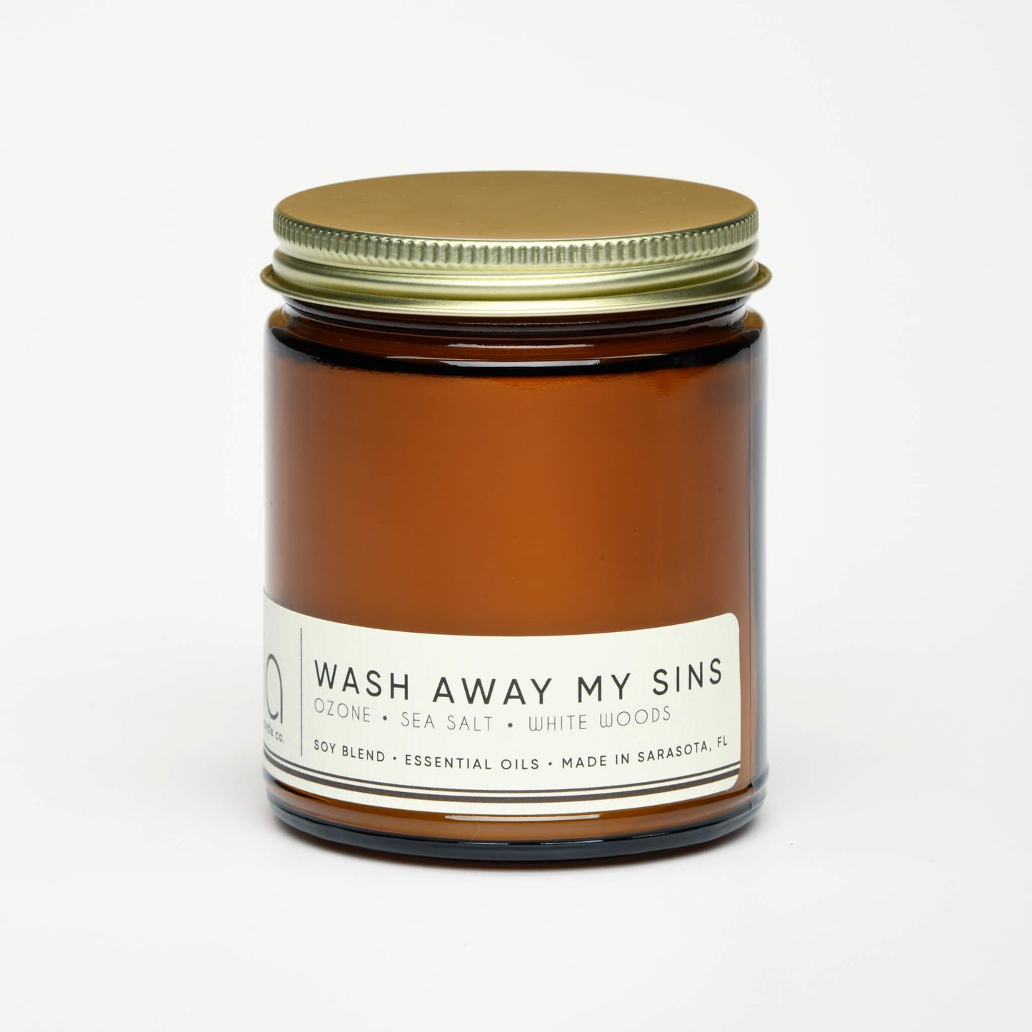Wash Away My Sins Soy Blend Candle — Sea Salt, Ocean & White Woods