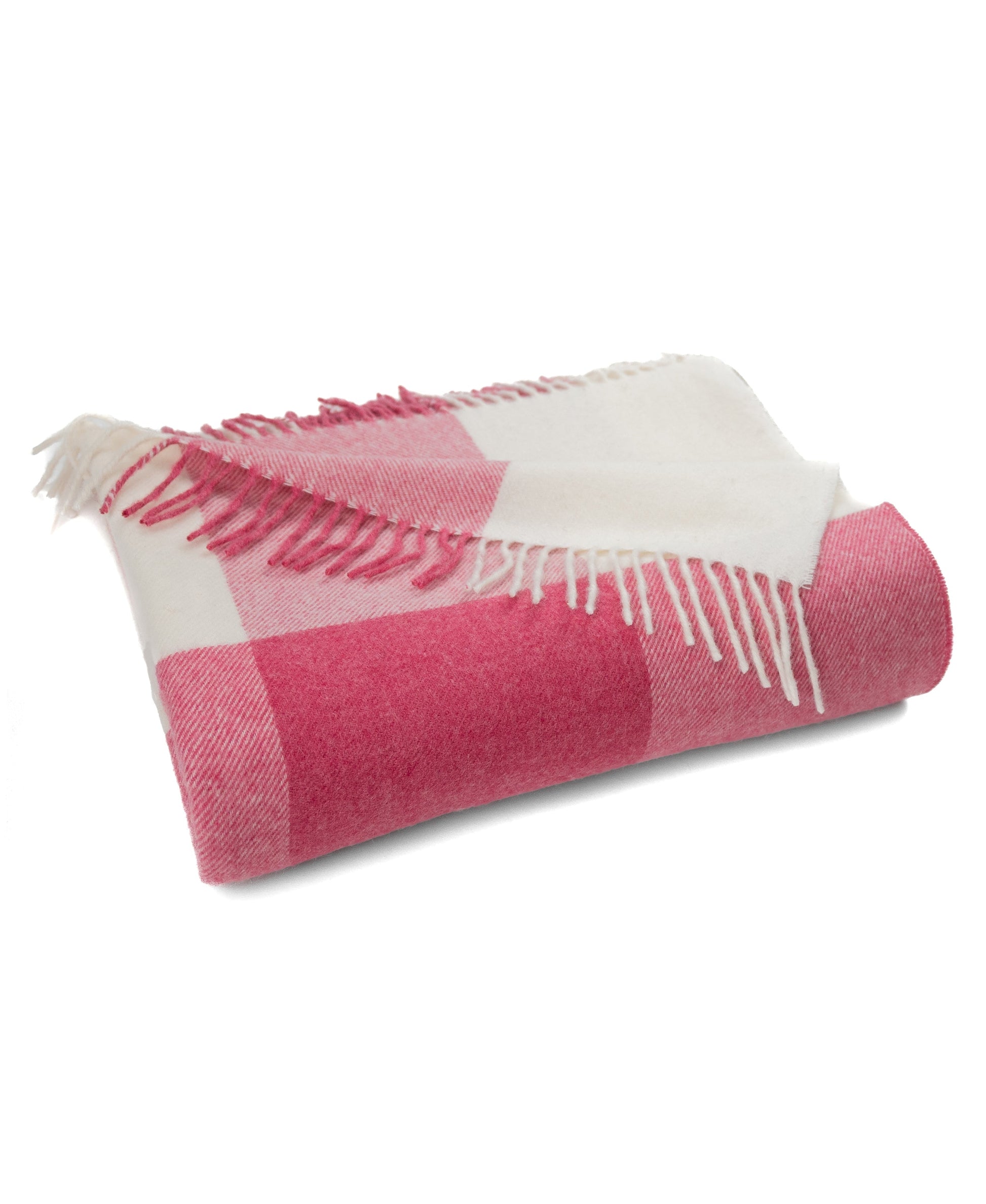 Southampton Home Merino Wool Throw – Block Pink | UK Made - Osadia Concept Store