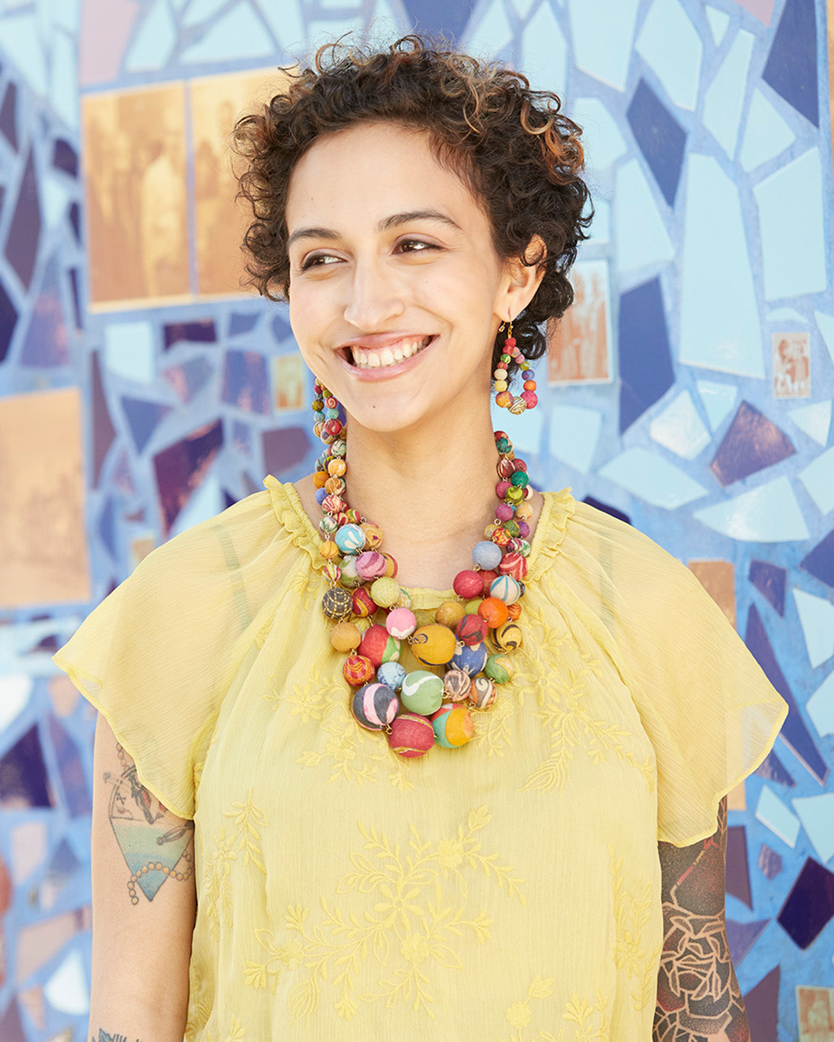 Kantha Orb Necklace