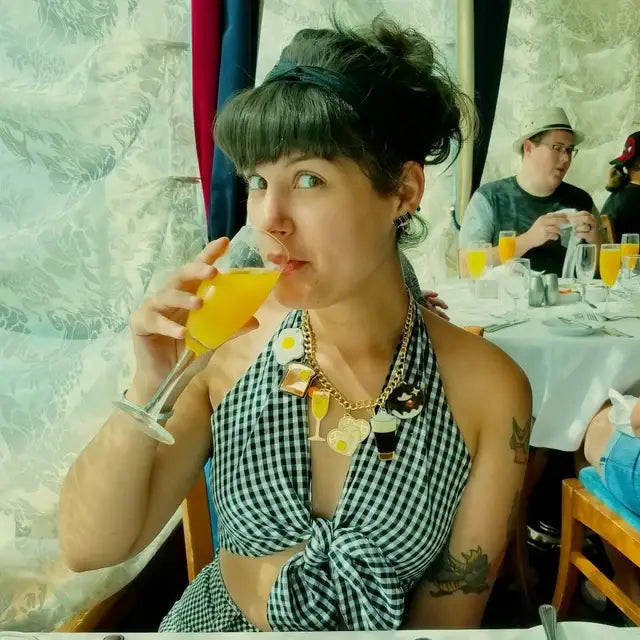 Ladies Who Brunch Acrylic Charm Statement Necklace