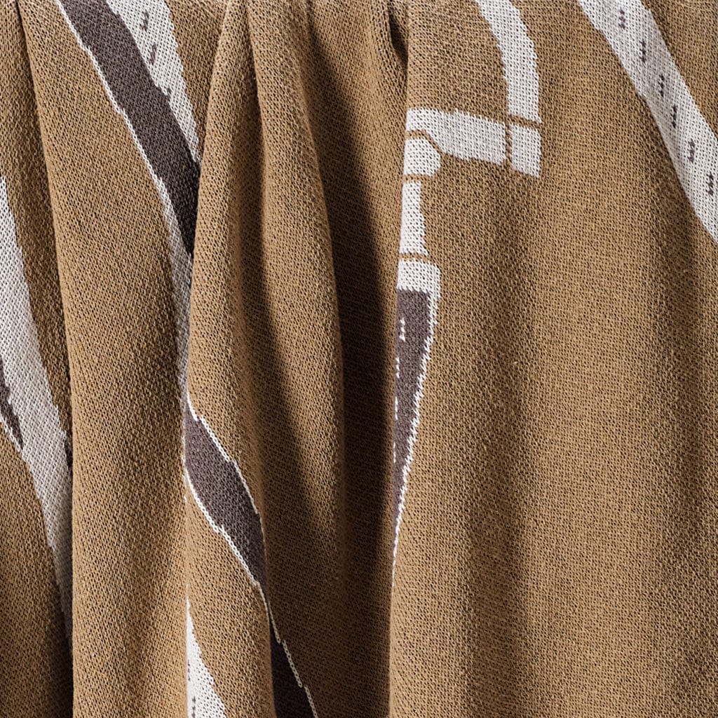 Equestrian Tack - Cotton Sustainable Knit Patterned Throw Blanket