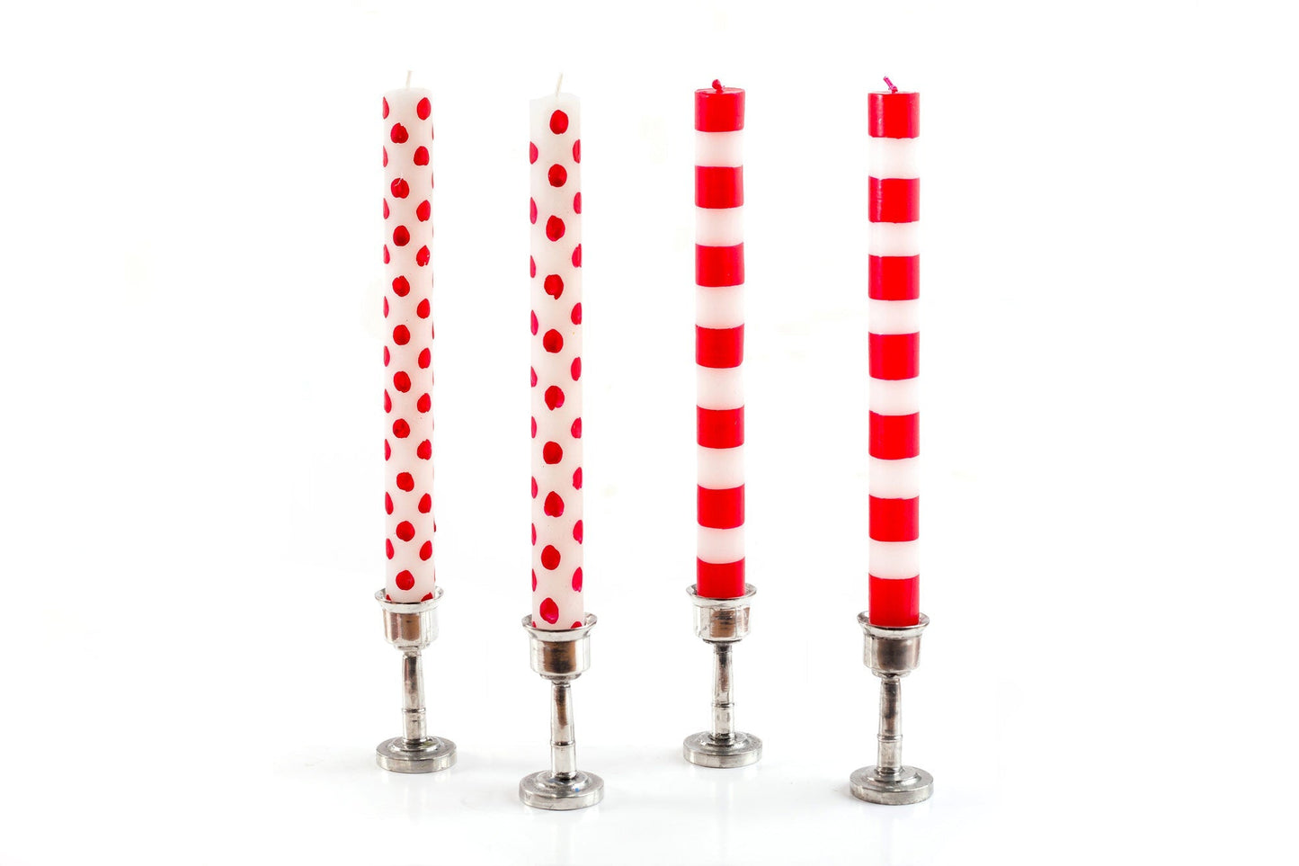 Red Dots & Stripes Tapers - Gift Box of 4