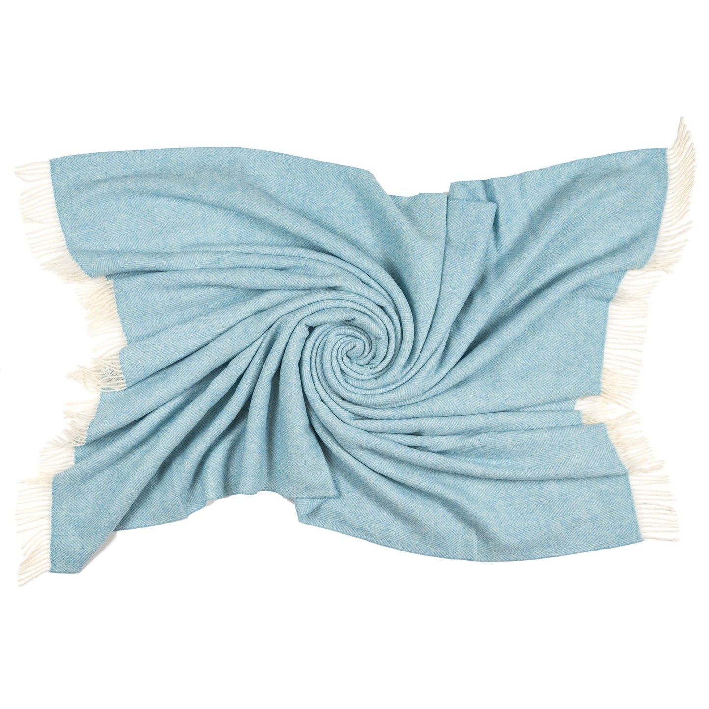 Southampton Home Merino Wool Herringbone Throw (Sky Blue) - Osadia Concept Store