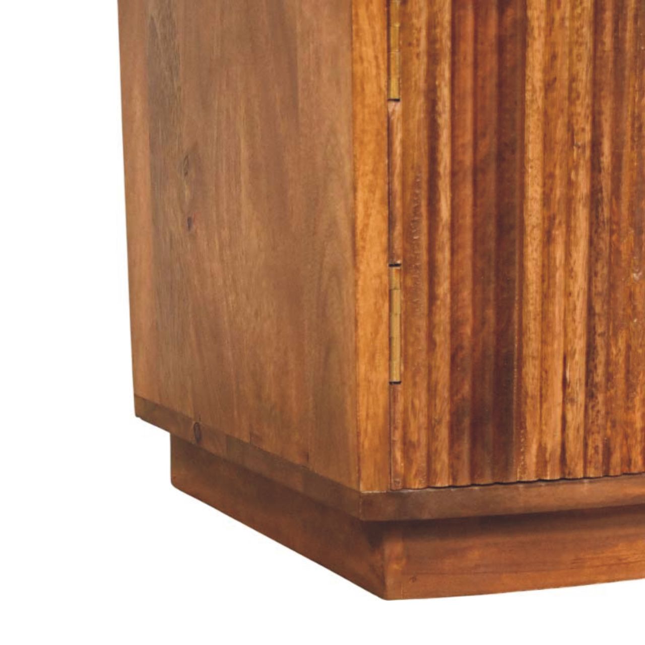 Solid Wood Curved Ribbed Bedside Table