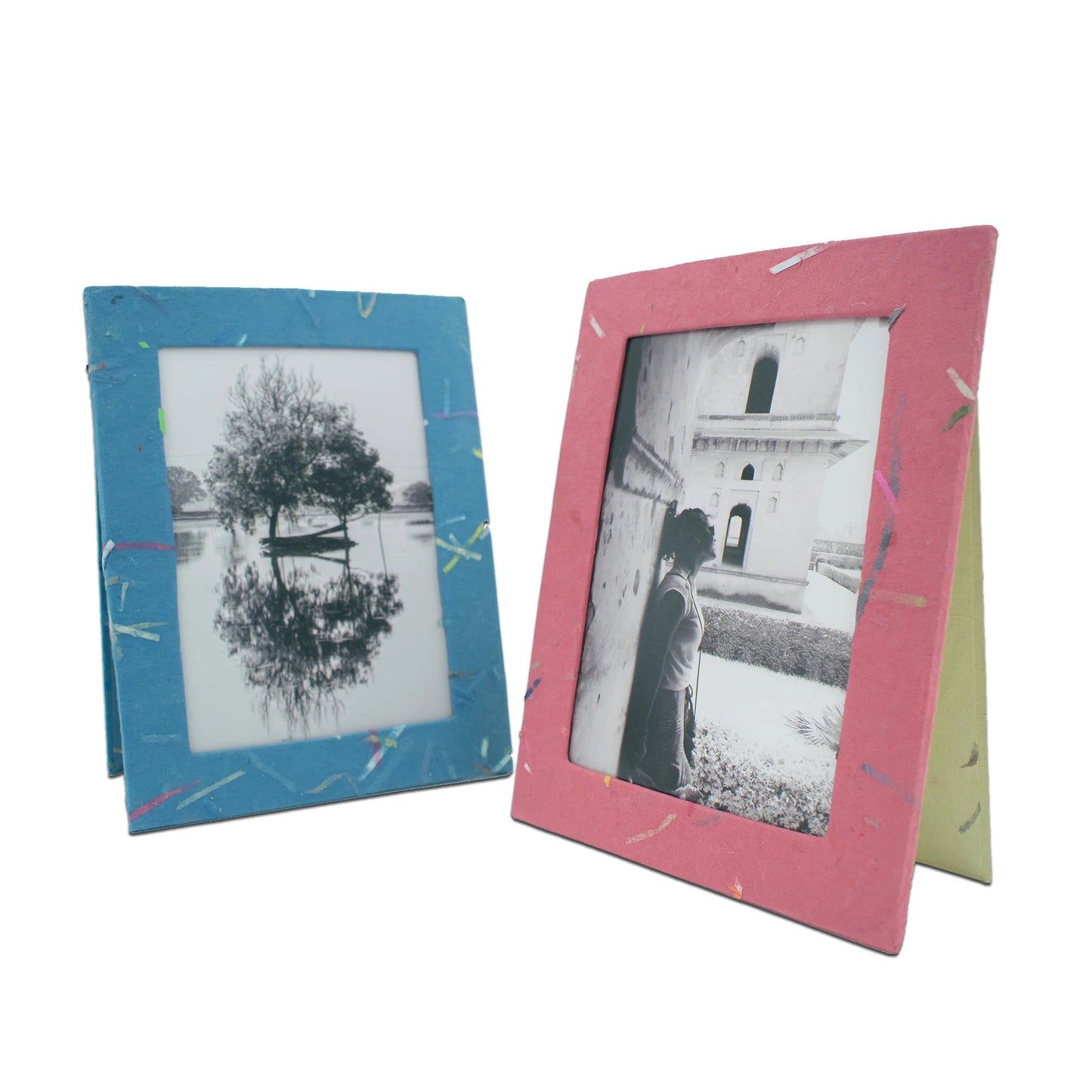 Handmade Photo Frames | Upcycled Tree-Free Paper | Sustainable Home Décor | Set of 5