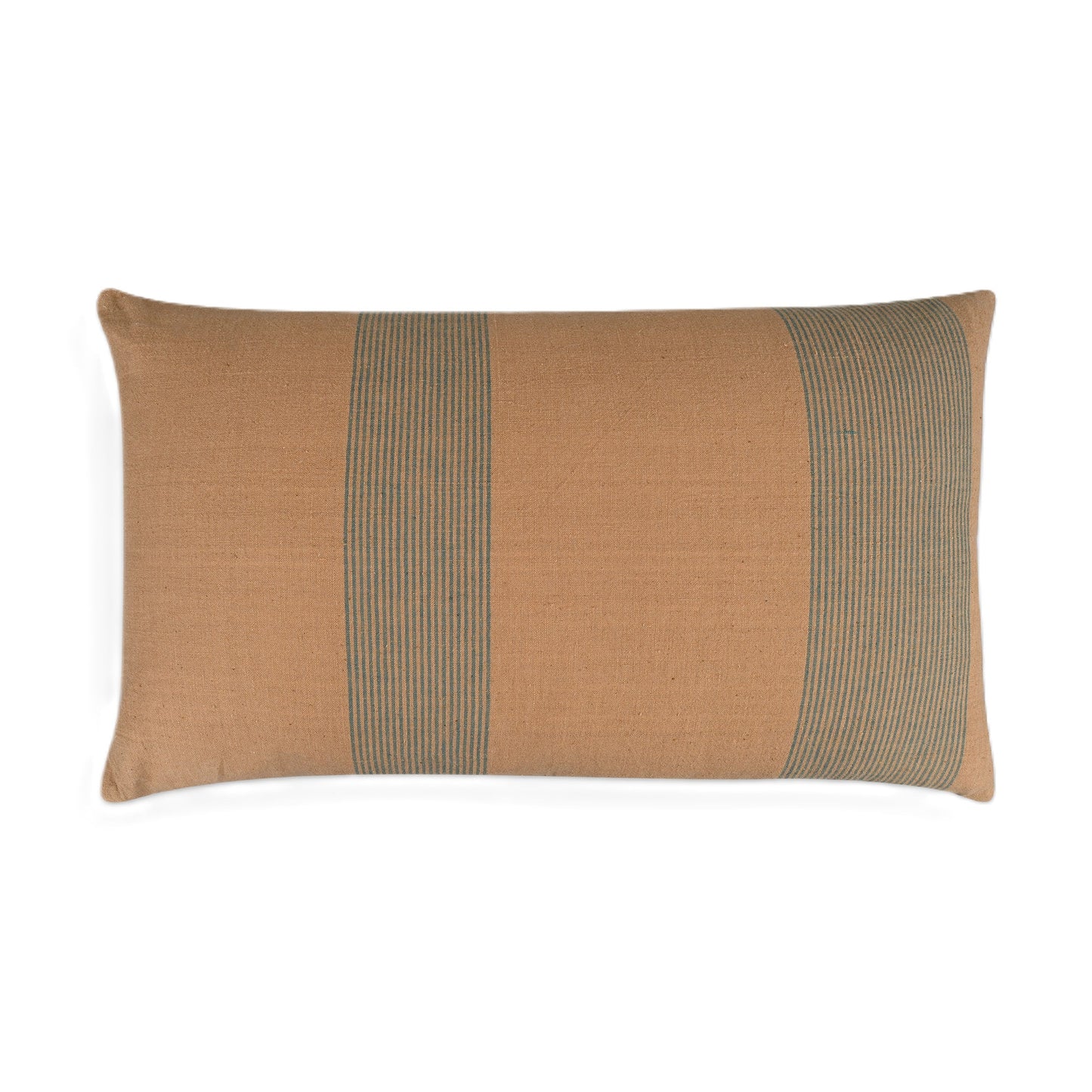 Modern Simplicity Brown cotton pin-striped lumbar pillow cover