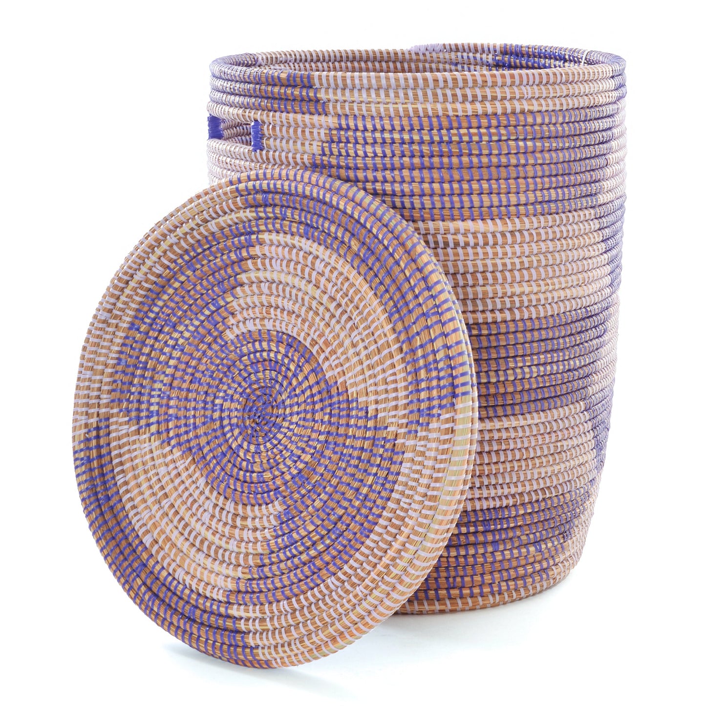 Lavender & Purple Herringbone Flat Lid Hamper Basket
