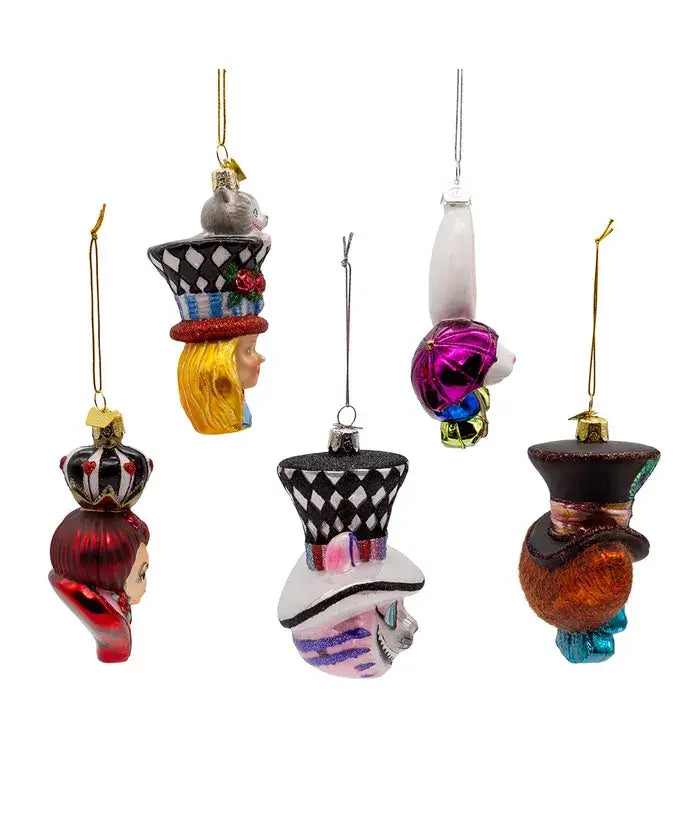 5" Noble Gems Alice Glass Character Ornament Set of 5