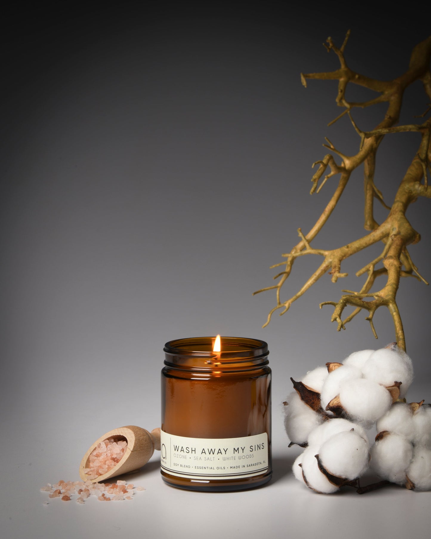 Wash Away My Sins Soy Blend Candle — Sea Salt, Ocean & White Woods