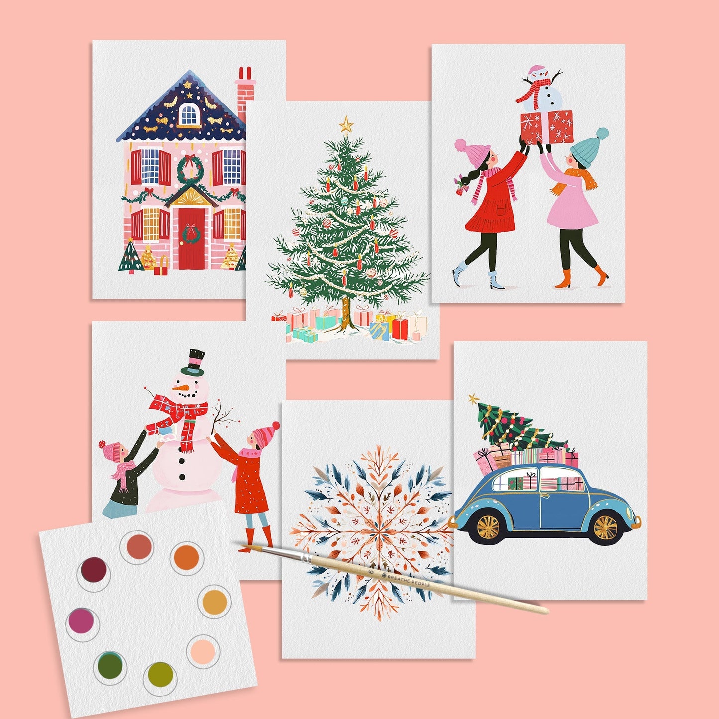 Holiday Festivities: All-in-One Watercolor Art Prints + Postcards