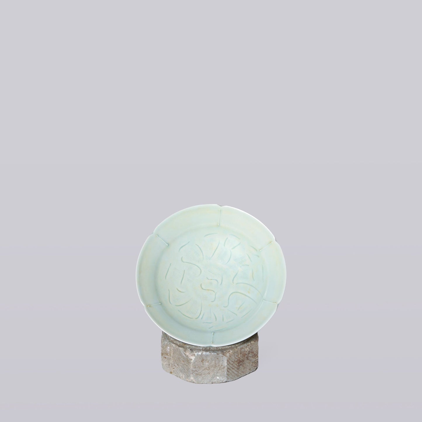 Celadon Porcelain Small Peony Dish