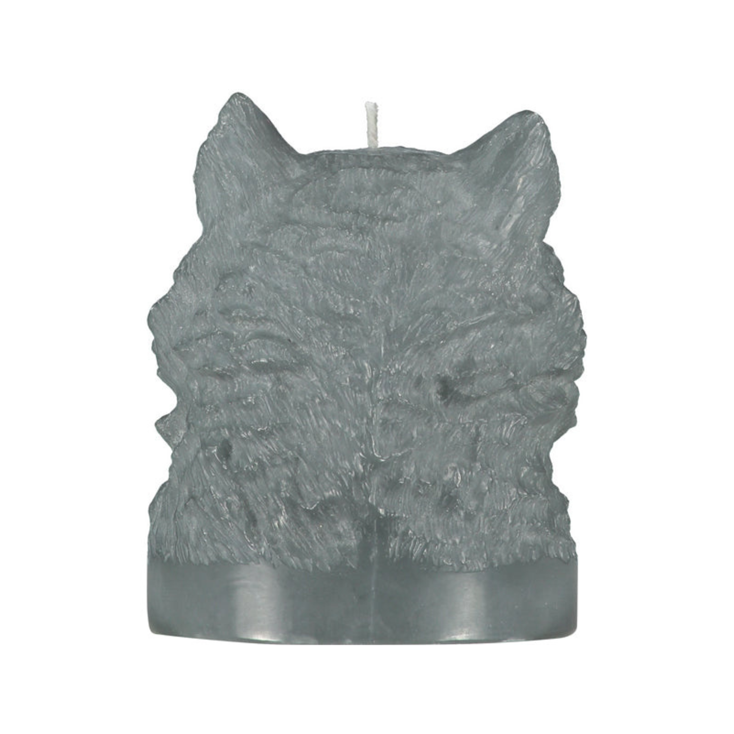 Gunmetal Grey Wolf Head Candle
