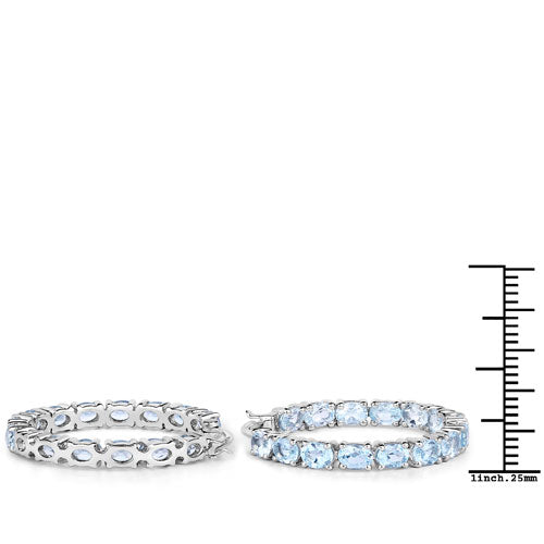 5.70 Carat Genuine Blue Topaz .925 Sterling Silver Earrings