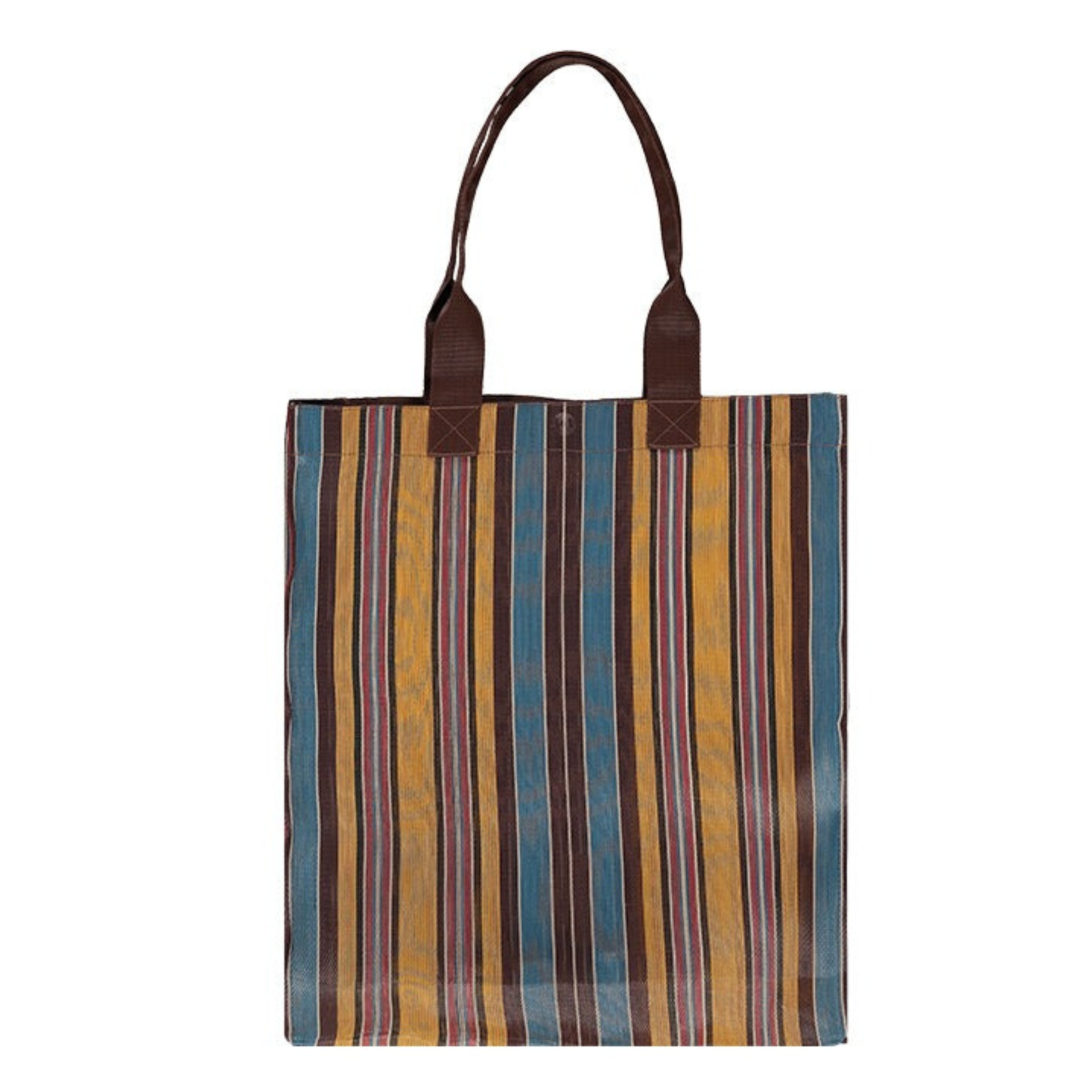 Woven Market Shopper in Indian Yellow, Saxe Blue & Rose Beige
