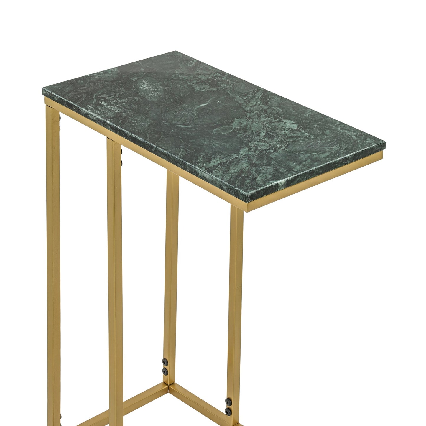 C-Shape Side Table with Marble Top
