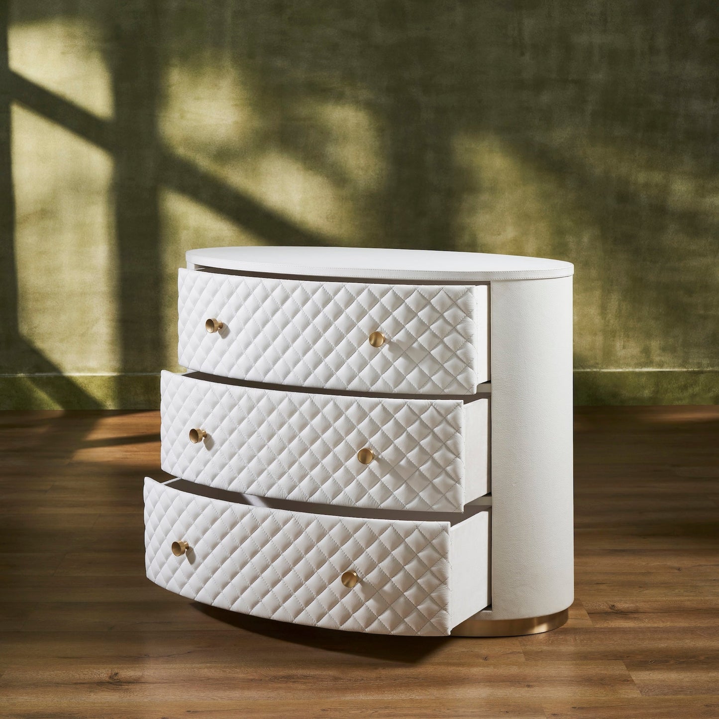 Harvard Three Drawer Leather Chest