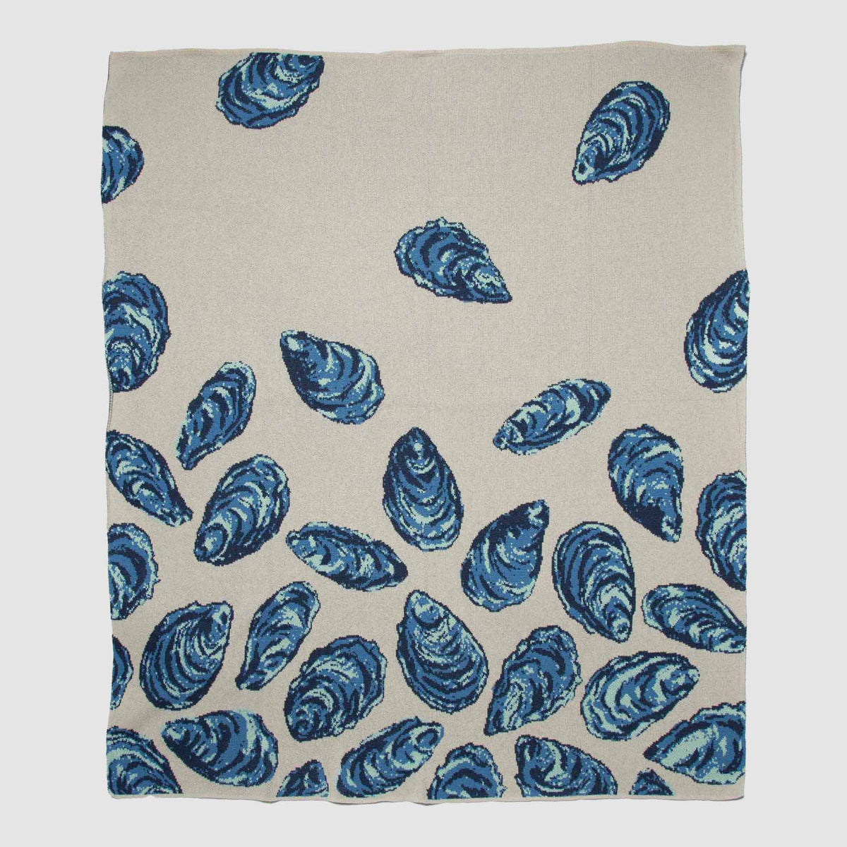 Oyster - Cotton Sustainable Knit Throw Blanket | Coastal