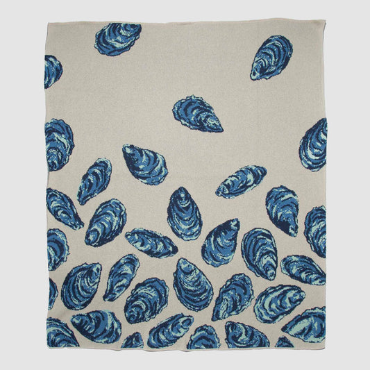 Oyster - Cotton Sustainable Knit Throw Blanket | Coastal