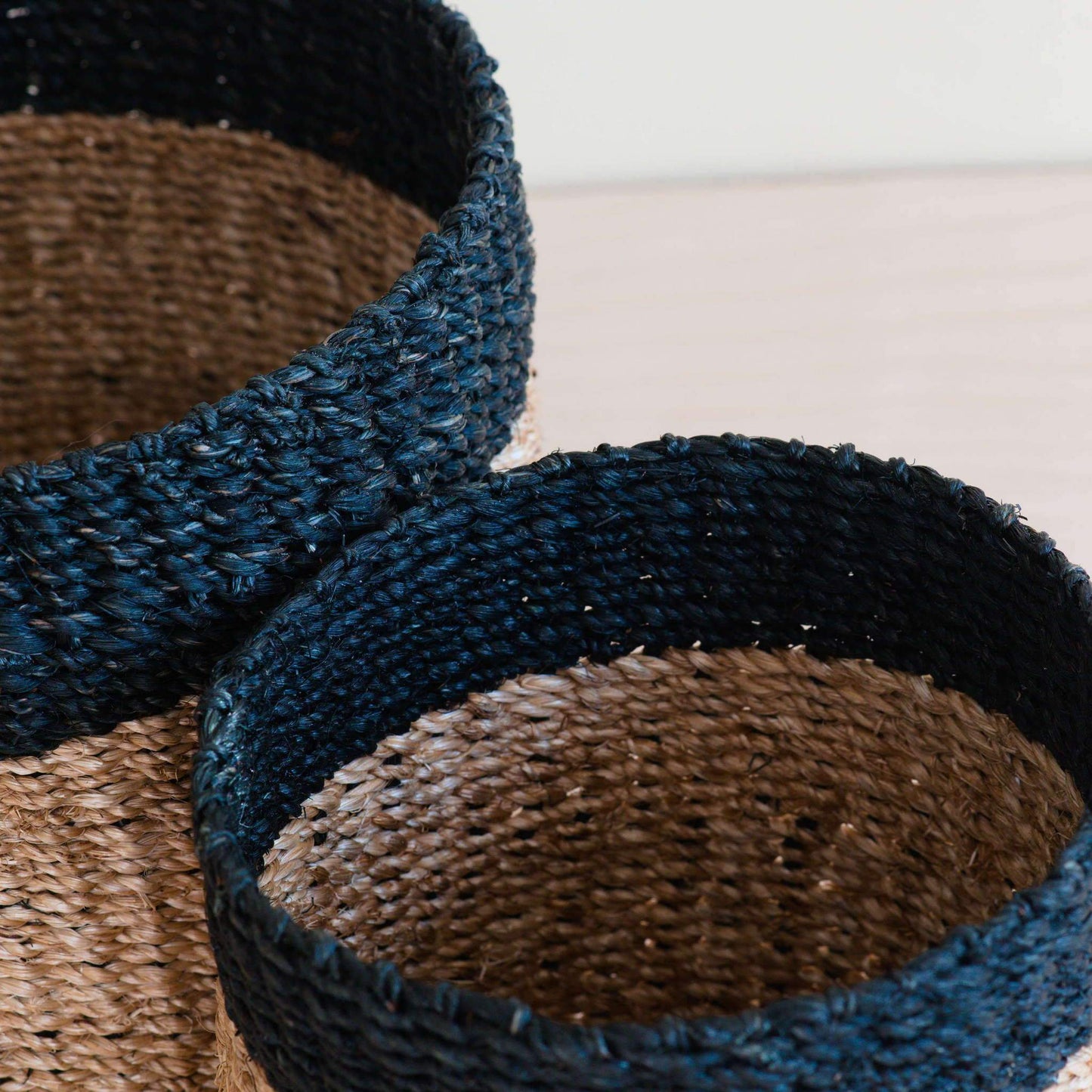 Natural + Black Tabletop Catch-All Set of 2 - Tabletop Bins | LIKHÂ