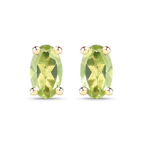 0.46 Carat Genuine Peridot 10K Yellow Gold Earrings