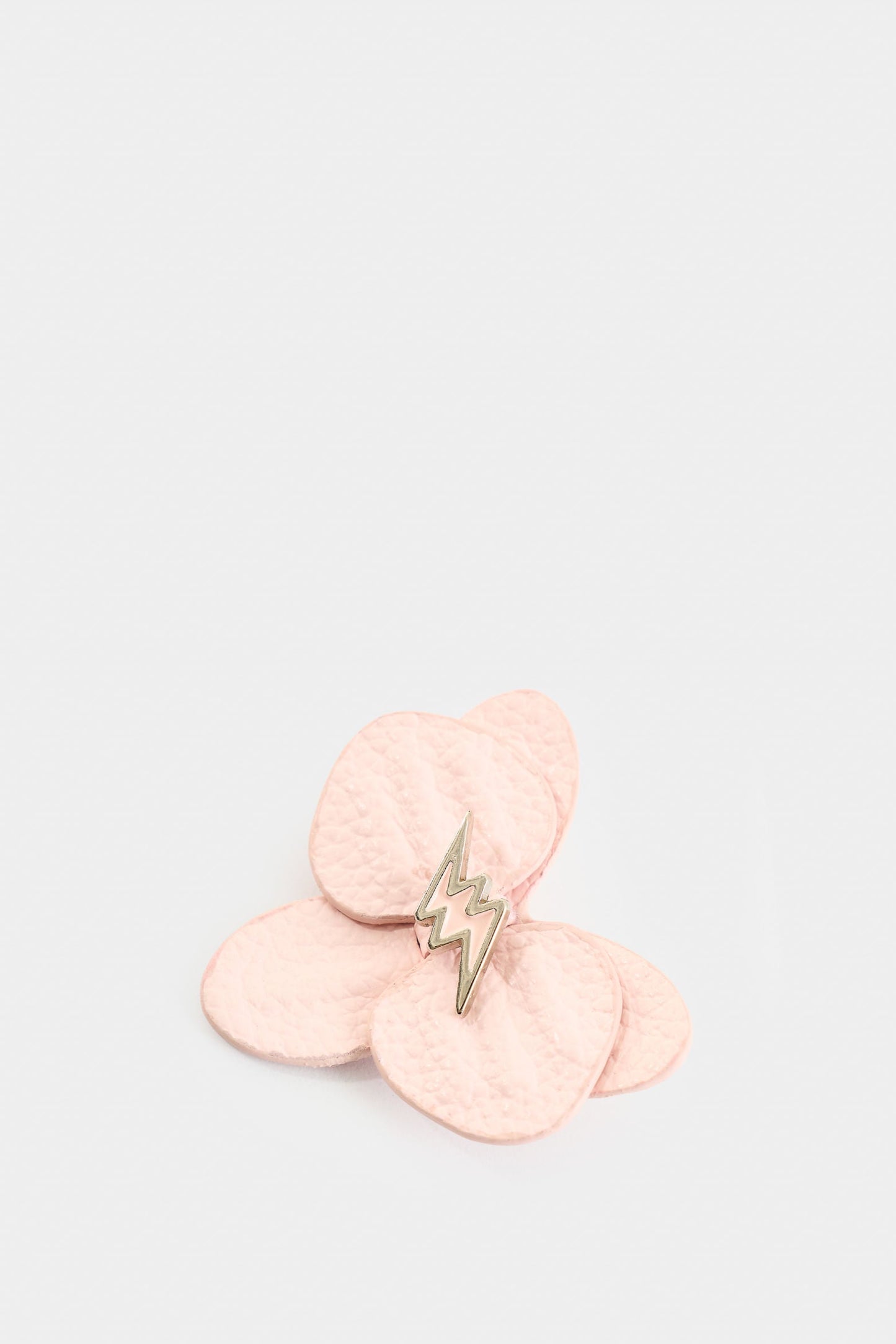 Small leather orchid brooch for women