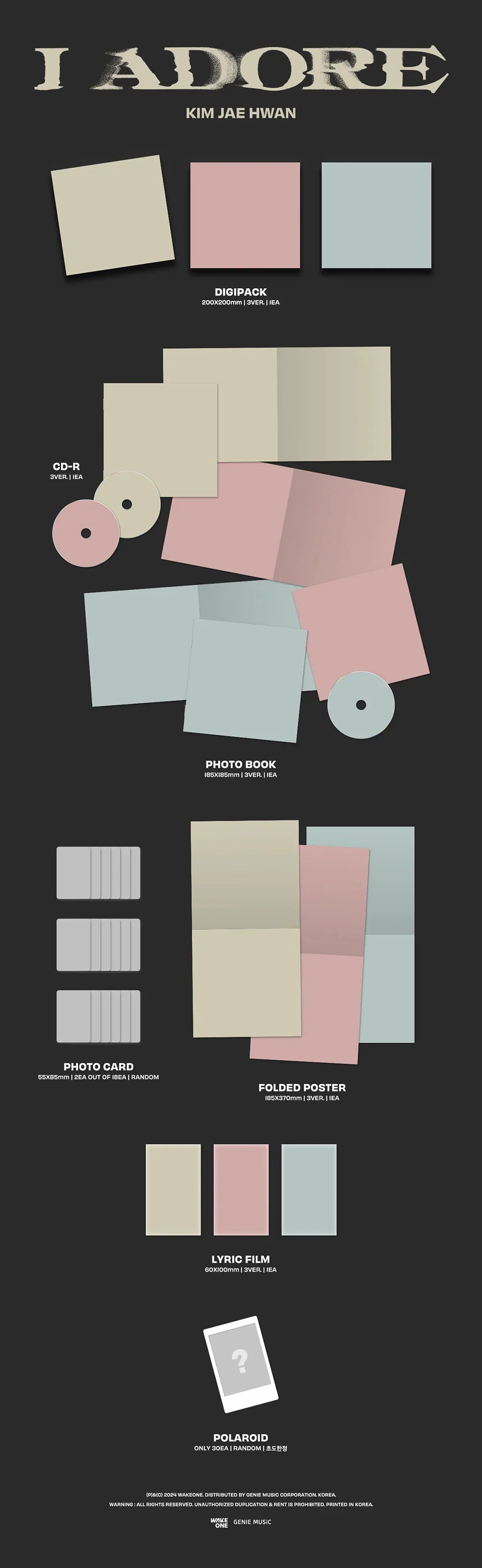 Kim Jae Hwan 7th Mini Album - I Adore (Random)