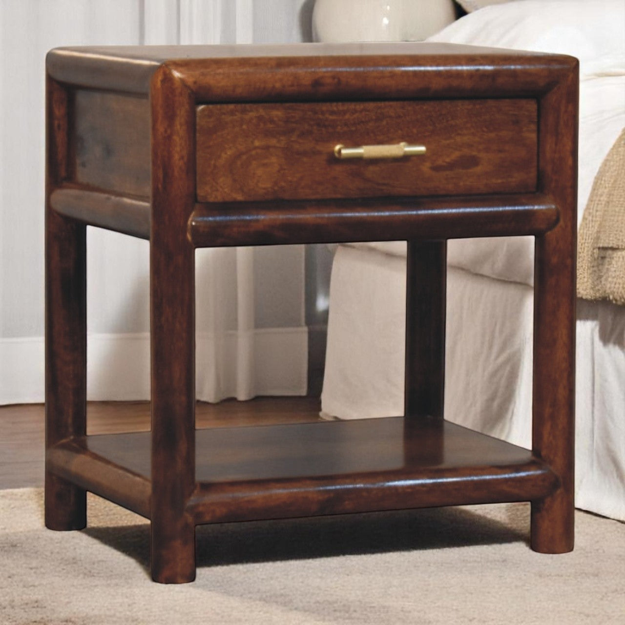 Solid Wood Regency Chestnut Nightstand