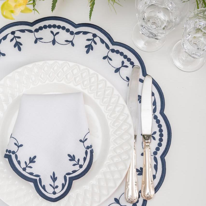 Firenze Navy Linen Napkin & Placemat Set of 4
