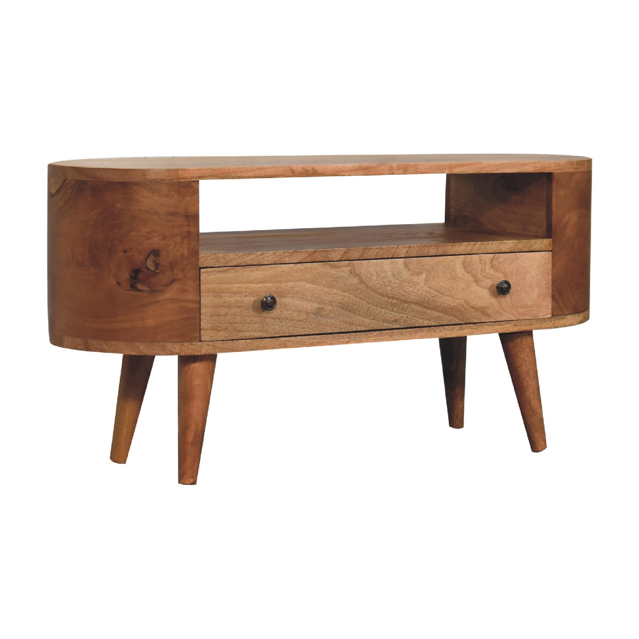 Solid Wood Mini Rounded Entertainment Unit