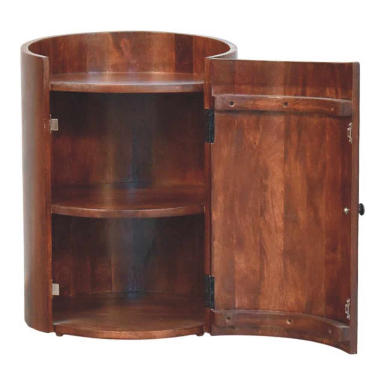 Solid Wood Winewood Round Side Cabinet