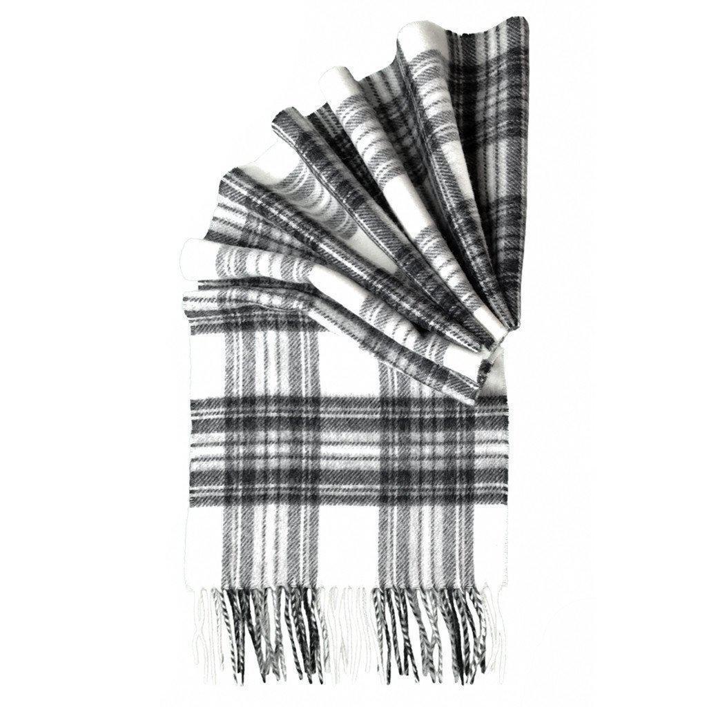 Prince of Scots Merino Lambswool Tartan Scarf (Dress Grey Stewart)