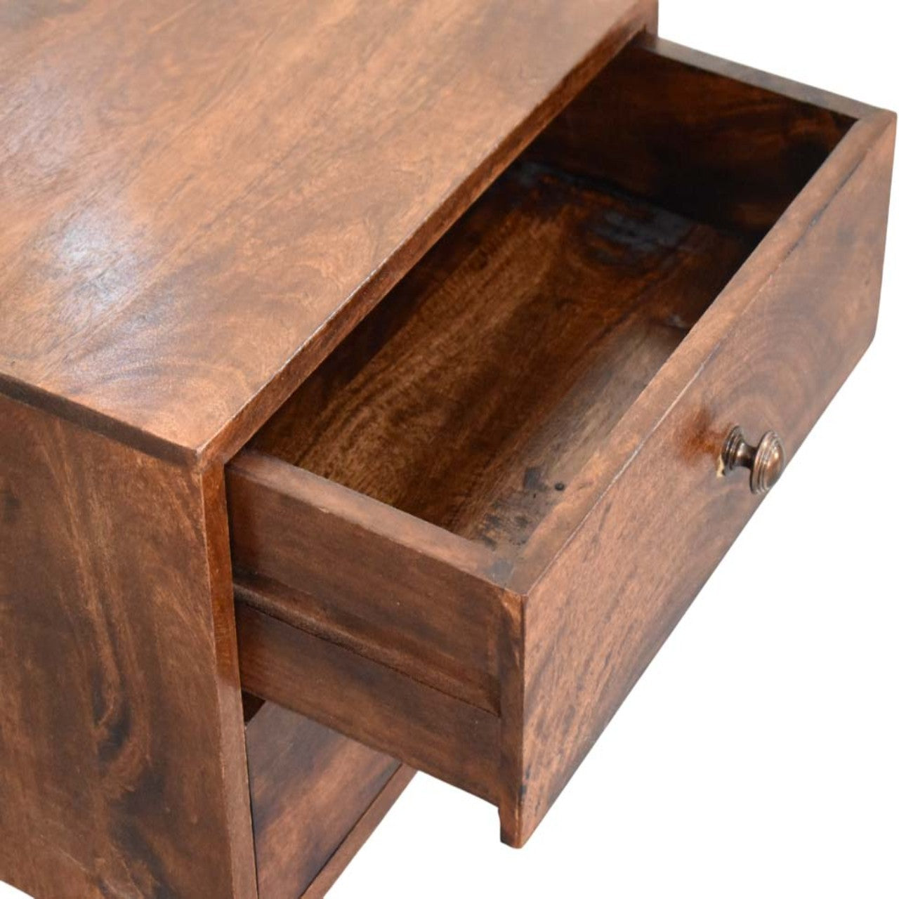 Solid Mango Wood California Walnut Two Drawer Bedside