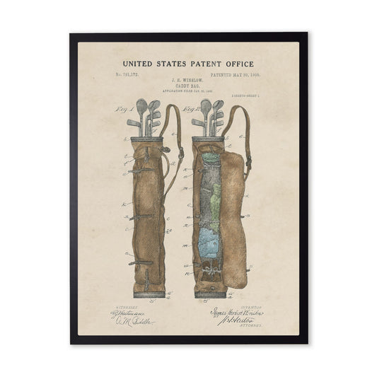Golf Bag Patent in Black Frame