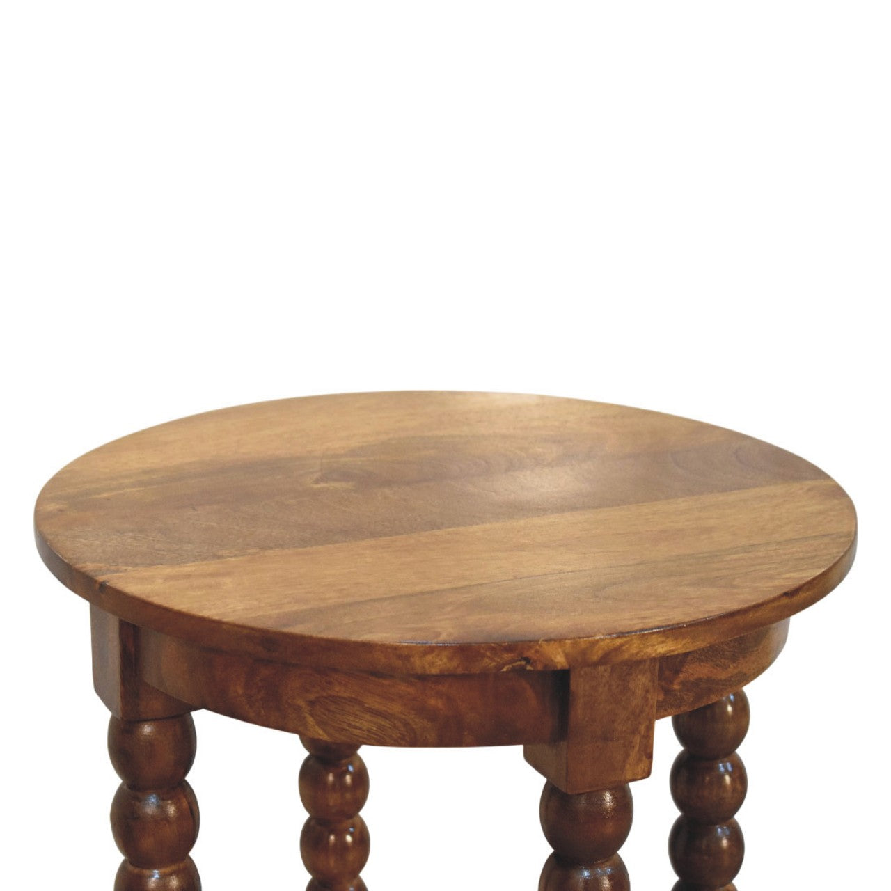 Solid Wood Spindle Round Side Table