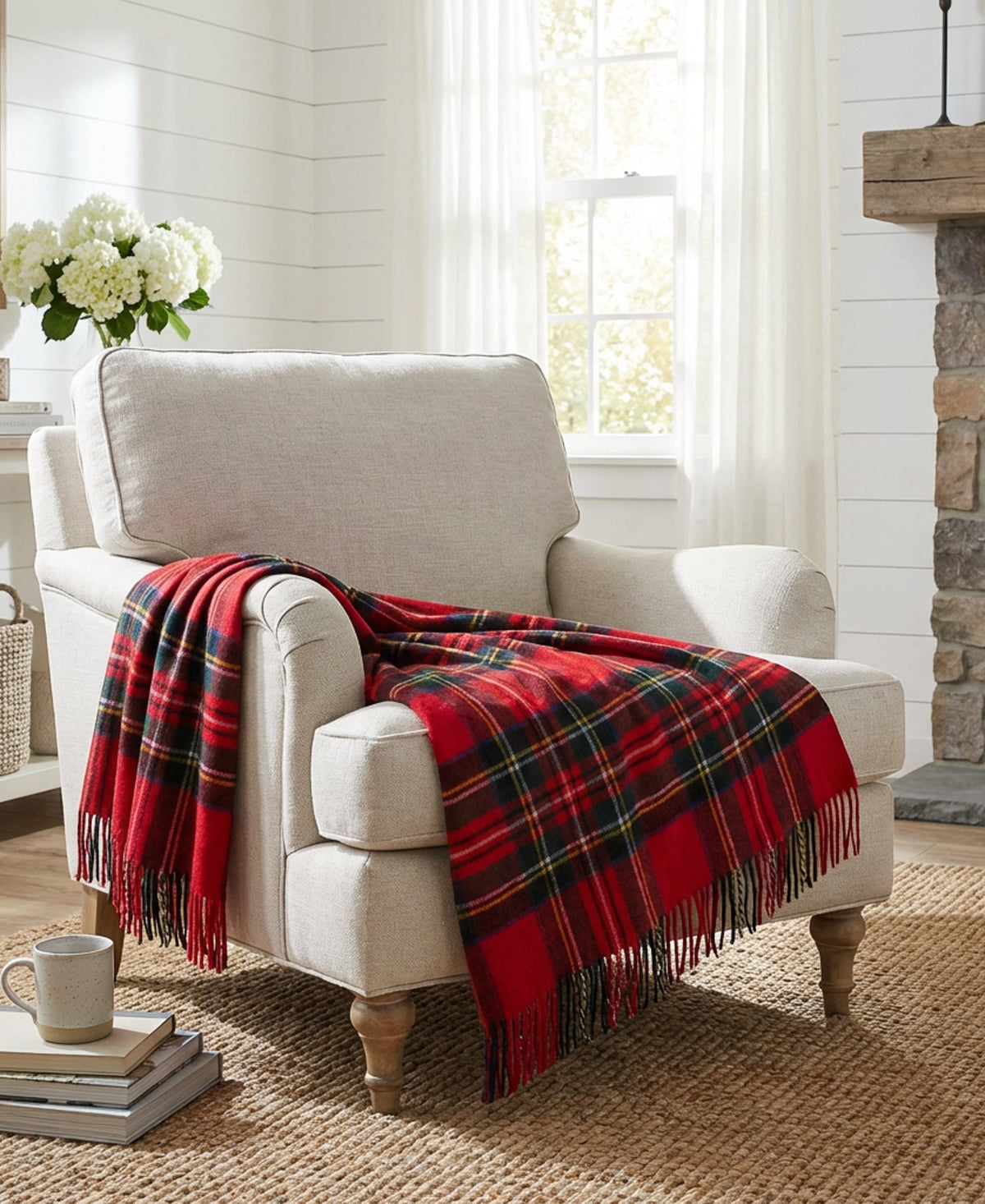 Prince of Scots  Merino Wool Throw - Royal Stewart