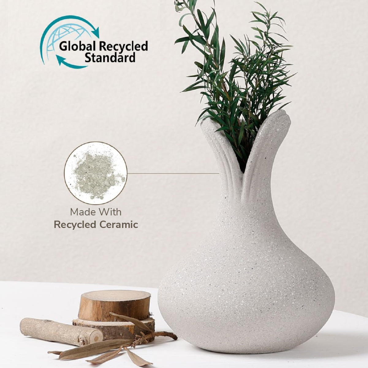 BosilunLife Flower Vase Recycled Ceramic Eco-Clay - Osadia Concept Store