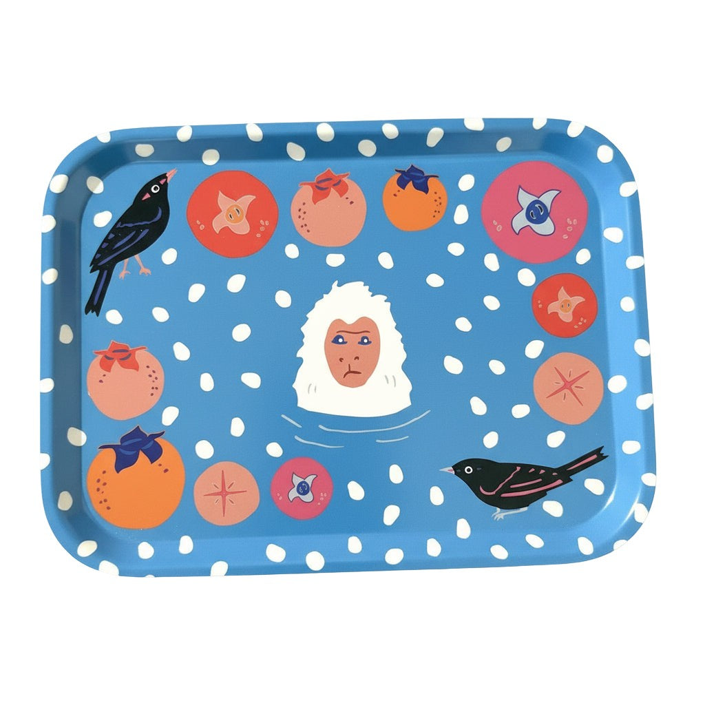 Snow Monkey and Persimmons Tray