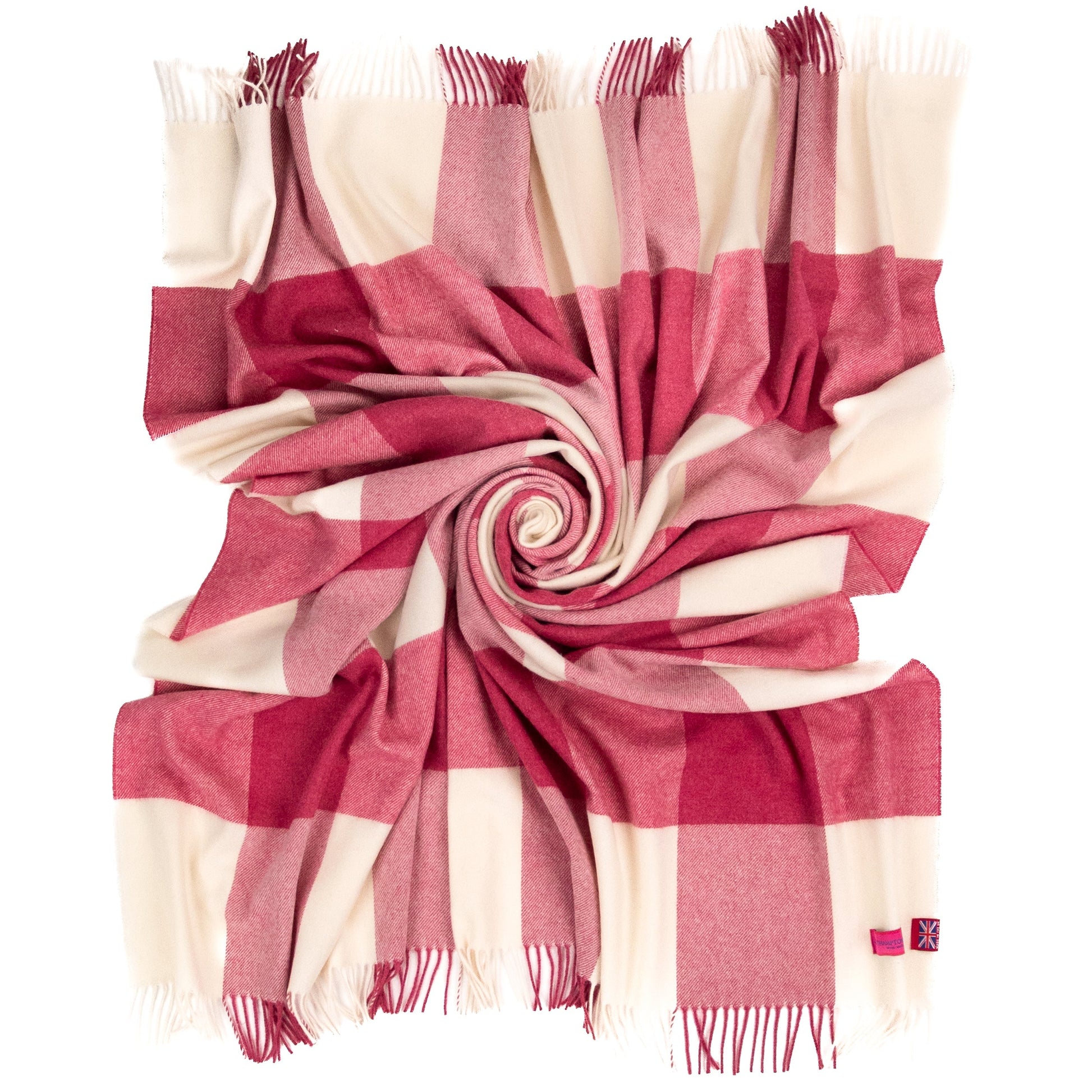 Southampton Home Merino Wool Throw – Block Pink | UK Made - Osadia Concept Store