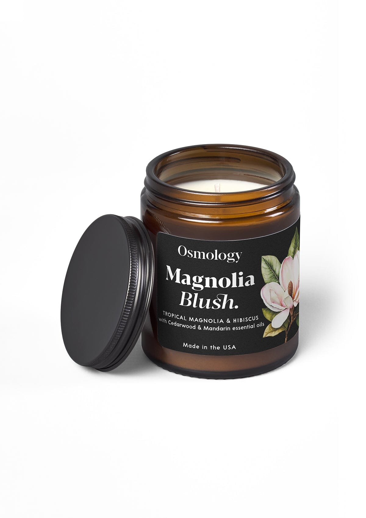 Magnolia Blush Scented Jar Candle - Magnolia, Hibiscus, Cedarwood and Mandarin