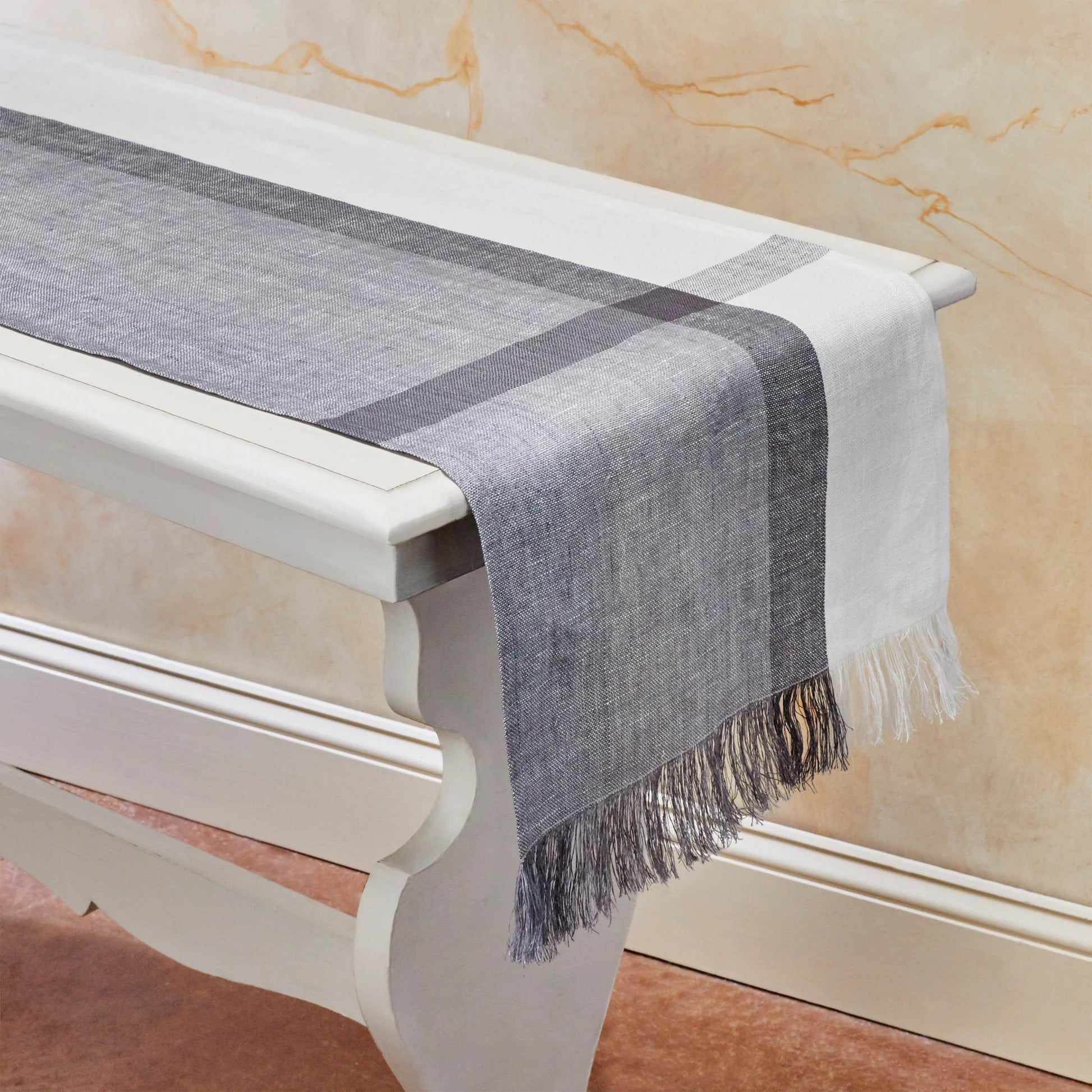 HINTERLAND Handwoven Linen Table Runner. 100% Flax Linen – Fair Trade – Artisan Made - Osadia Concept Store