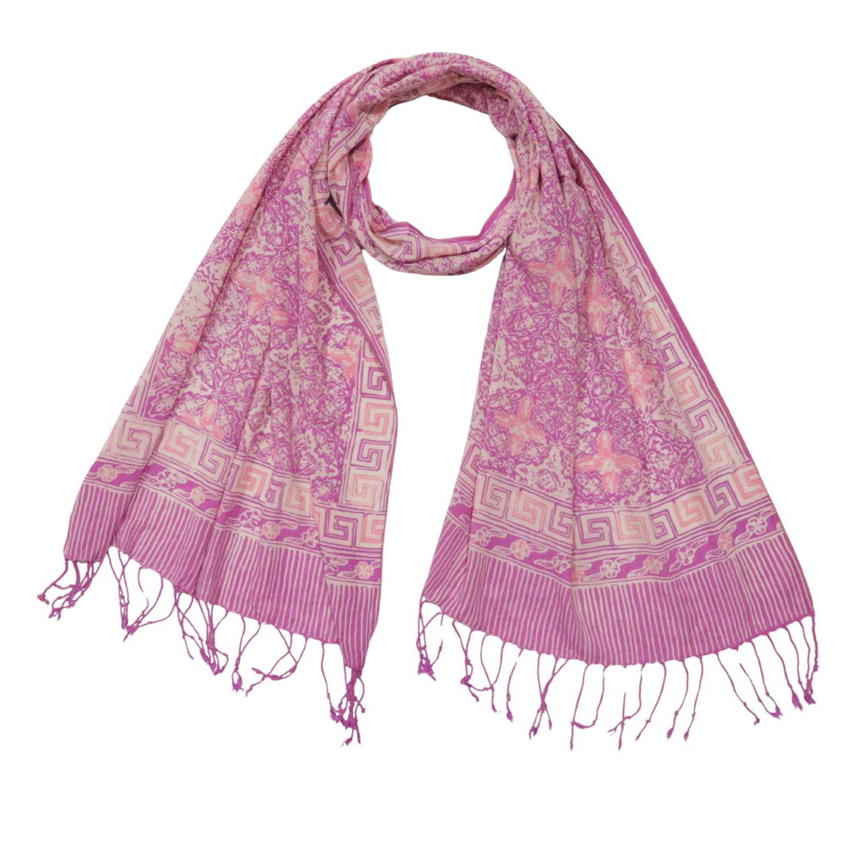 Handmade Batik Scarf - soft Cotton - Lavender Love