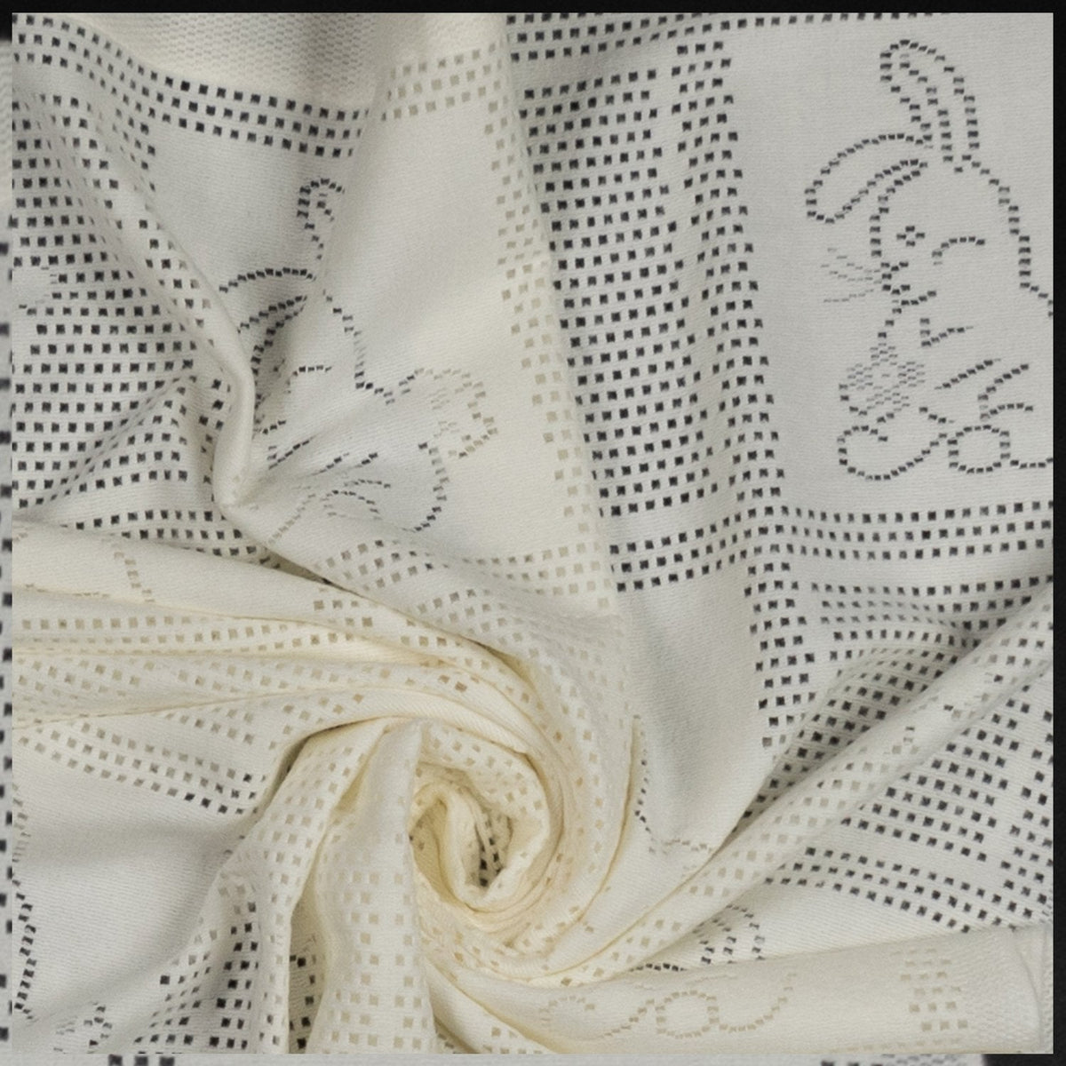 Southampton Home Lace Weave Bunny Baby Blanket - Ivory