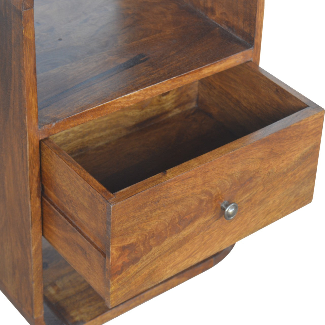 Solid Wood Chestnut Curve 2-Drawer Nightstand