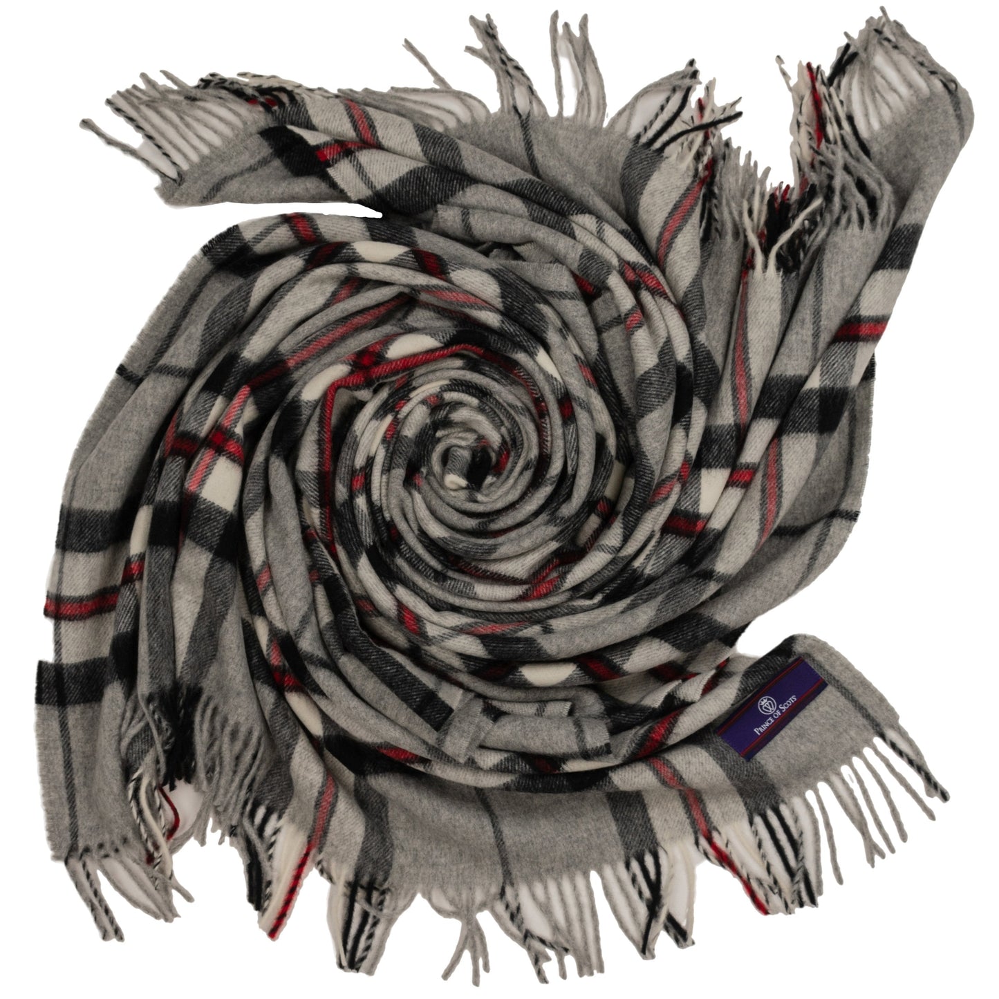 Prince of Scots Merino Wool Throw ~ Grey Thompson ~