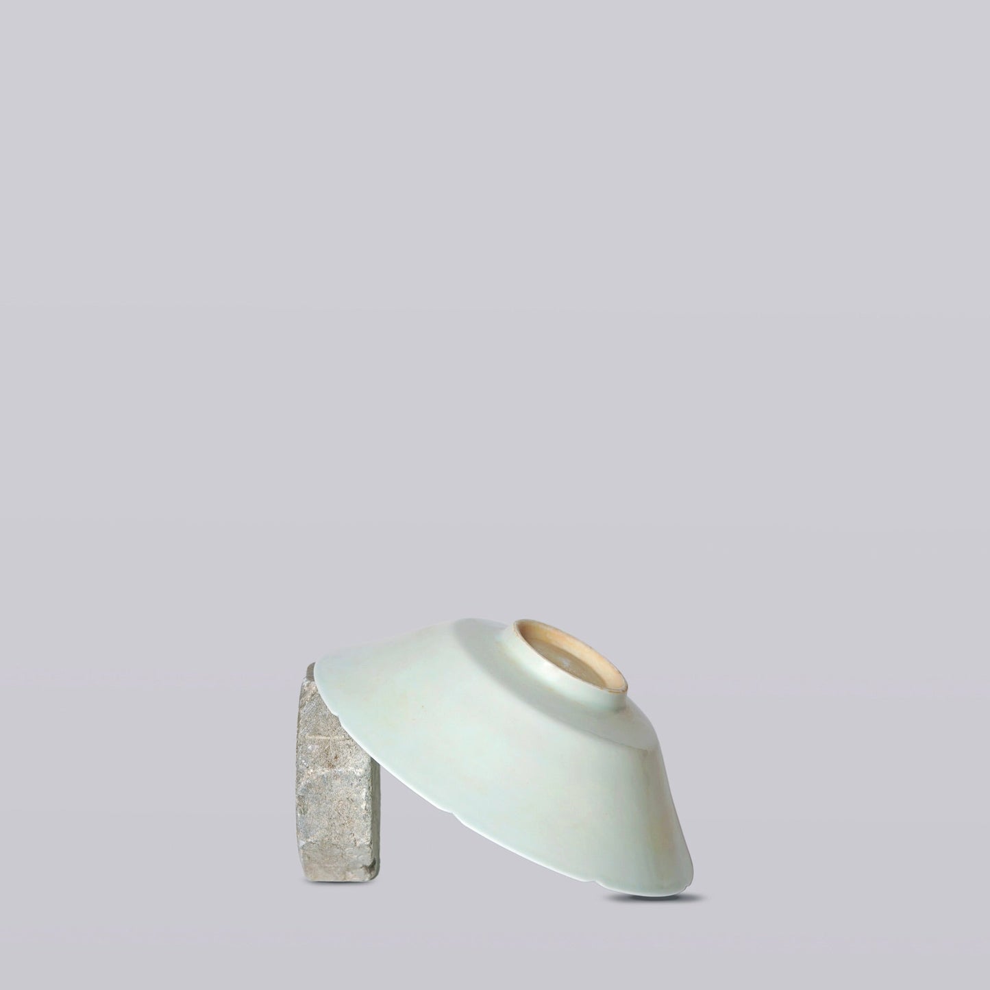 Celadon Porcelain Large Peony Conical Bowl